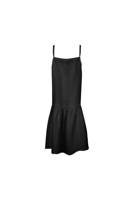 Dětské šaty lněné LINEN BLACK (Velikost 98/104)