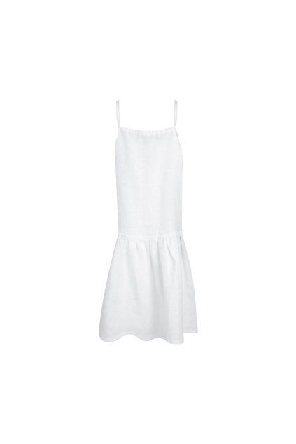 Dětské šaty lněné LINEN WHITE (Velikost 98/104)