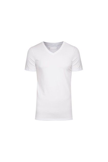 Pánské tričko BASIC "V" white (Velikost XL)