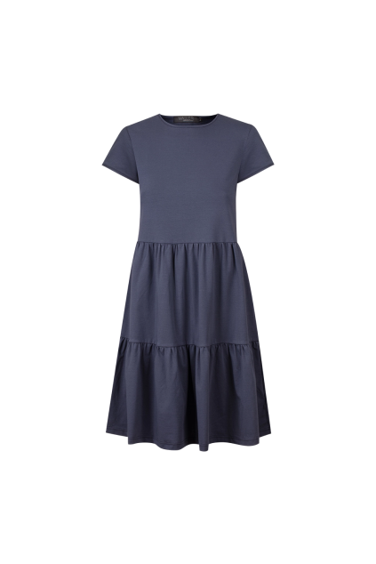 Dámské tričkové šaty s volány BASIC dark grey (Velikost XS)