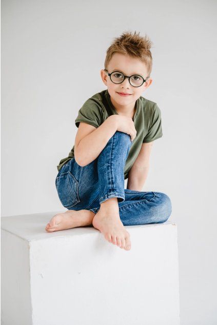 Dětské tričko BASIC khaki (Velikost 98/104)