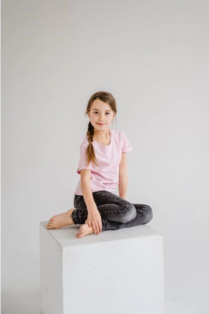 Dětské tričko BASIC ROLL růžové (Velikost 98/104)