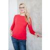 Dámské tričko BASIC dlouhý rukáv red (Velikost XS)