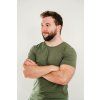 Pánské tričko BASIC kulatý výstřih khaki (Velikost XL)