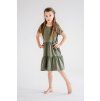 Dětské letní tričkové šaty BASIC khaki (Velikost 98/104)