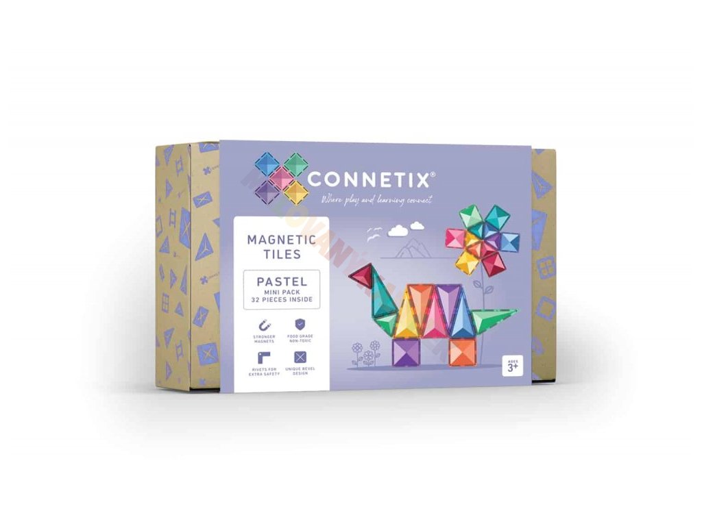 Connetix - Magnetická stavebnice - 32 dílků - pastelové