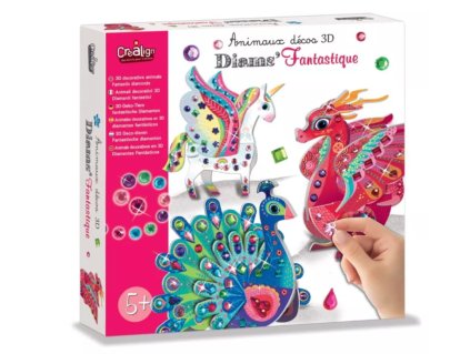 3D zvířata Diamantová mozaika Fantasy 5+ - Créa Lign
