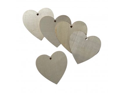 Srdce dřevěné s dírkou 10 cm