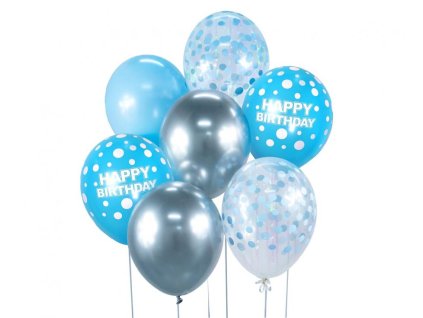 24960 godan narozeninova balonkova kytice stribrna a modra