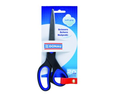25425 donau kancelarske nuzky soft grip 20 cm asymetricke cerno modre