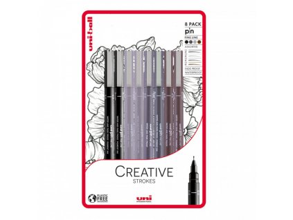 uni ball pin creative strokes sada 8 ks lineru