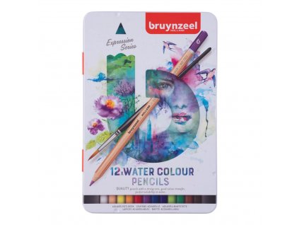 Bruynzeel Expression Watercolor pastelky 12 ks a štětec