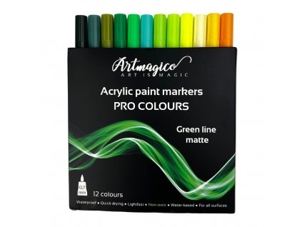 Akrylové fixy Artmagico Pro line Green