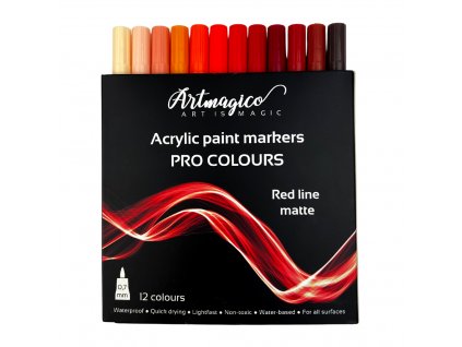 Akrylové fixy Artmagico Pro line Red