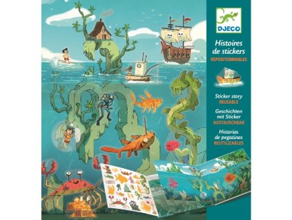 Příběhy se samolepkami - Djeco - Pod mořem