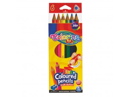 Colorino pastelky trojhranné JUMBO, s ořezávátkem, 6 barev