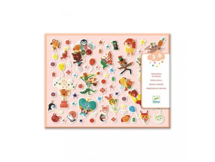 Djeco - Set plastických samolepek - Párty zvířátek