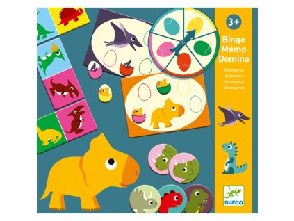 Soubor her s dinosaury - Djeco - Bingo, pexeso a domino