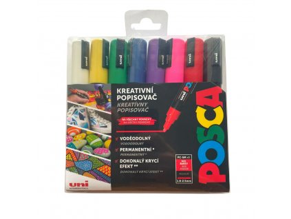 POSCA akrylový popisovač PC 5M Sada základních barev 8 ks