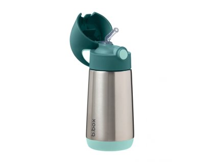 b.box - Termoska na pití s brčkem 350 ml - emerald forest