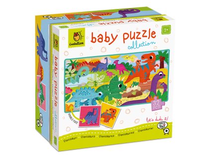 Ludattica - Oboustranné puzzle pro nejmenší Dinosauři - baby puzzle