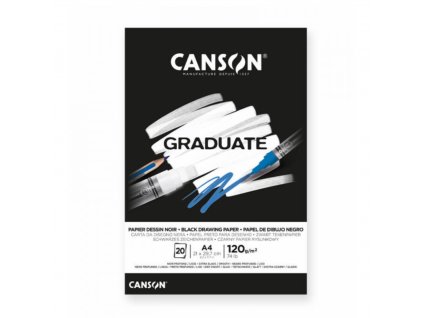 Canson Graduate Drawing Black skicák lep. A4 120g