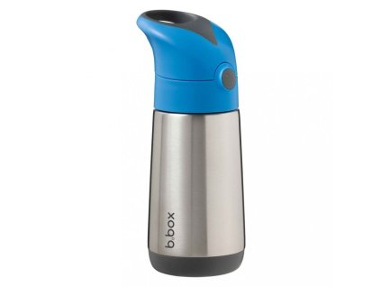 b.box - Termoska na pití s brčkem 350 ml - modro/šedá
