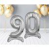 Godan - Balónek fóliový STŘÍBRNÝ s číslicí 0,1,2,3,5,6,7,8,9 SMART 74 cm (Číslice 9)
