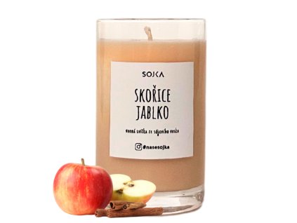 Sojka sójová svíčka - Skořice & Jablko (80g)