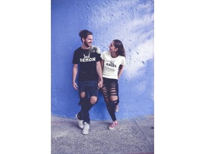 t shirt mockup featuring a young couple in love walking around a20583