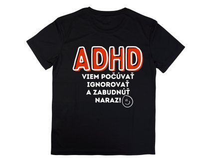 Tričko ADHD multitasking čierne