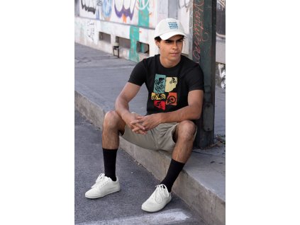 t shirt mockup featuring a young man wearing a dad hat in an urban setting 31166 (1)
