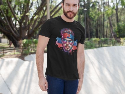 t shirt mockup featuring a bearded man posing at an urban park 28212 (1)