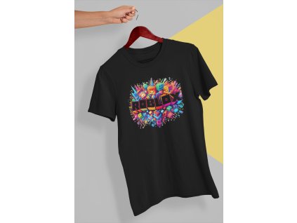 mockup of a hand holding a t shirt in a colorful background 26735 (9)