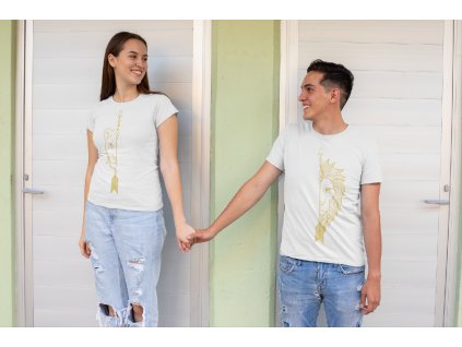 t shirt mockup of a romantic couple looking at each other 30741