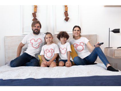 Rodinne trička mickey mause biele