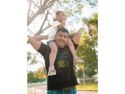 dad with daughter wearing t shirts mockup at the park a19847 (1)