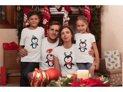 t shirt mockup of a family of four celebrating christmas 30197
