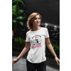 t shirt mockup of a young woman standing against a dark background with some plants 411 el (1)