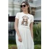 bella canvas t shirt mockup of a smiling woman posing in a modest outfit m37972
