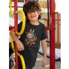 boy with curly hair wearing a tshirt mockup while smiling a17872 (1)