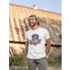 t shirt mockup of a man posing in front of an old structure 28199