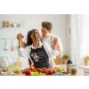 apron mockup featuring a woman dancing with her partner while cooking m31634 r el2