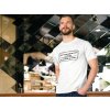 mockup of a bearded man wearing a tee in a restaurant a8590