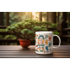 coffee mug mockup featuring an ai created landscape with a nice plant in a pot m37790