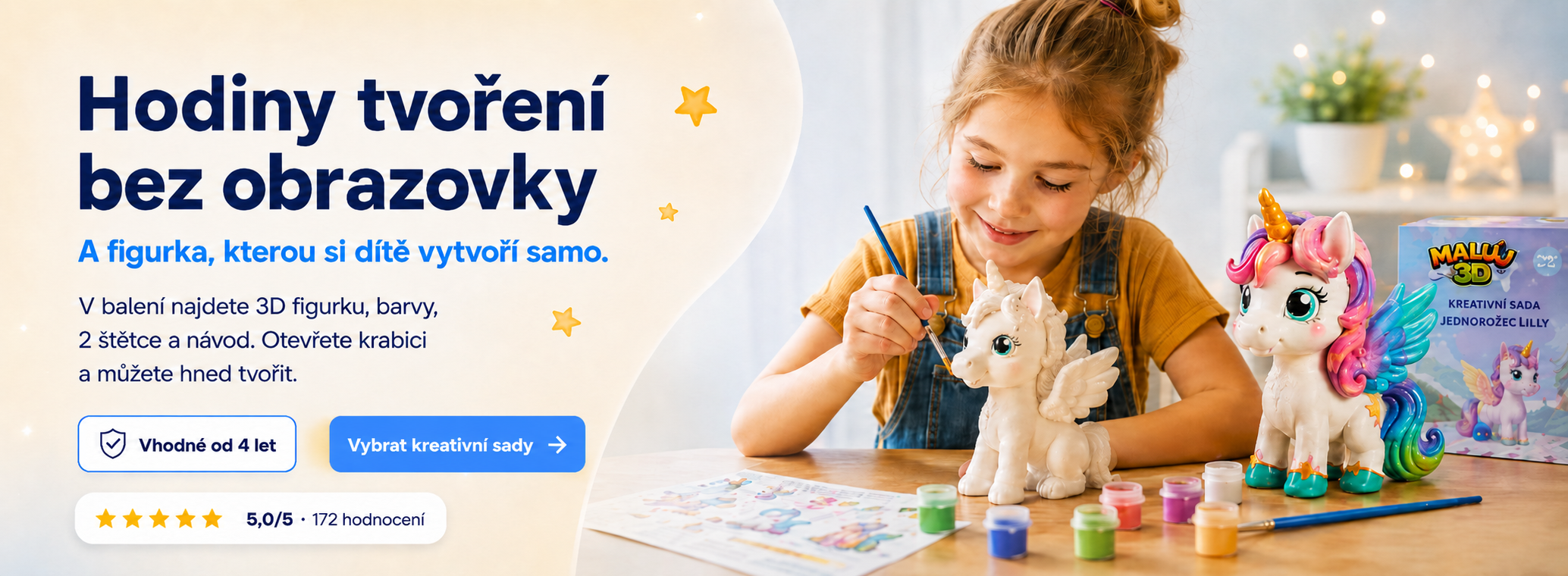 Dítě maluje kreativní 3D figurku Maluj3D