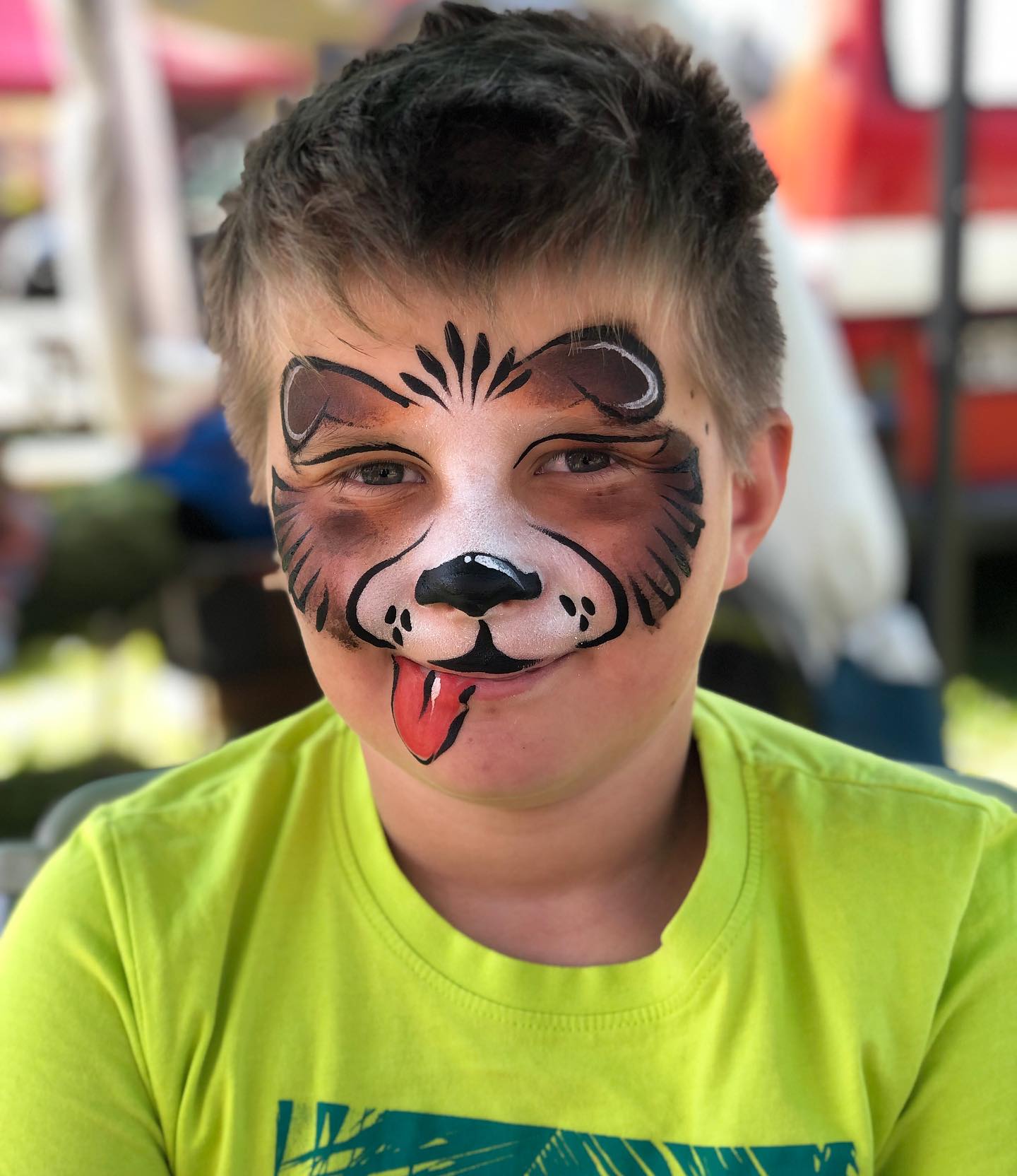 Motív medveď maľovanie na tvár facepainting