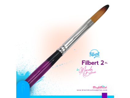 Plochý štětec FILBERT 2 XL Blazin Brush na malování na obličej