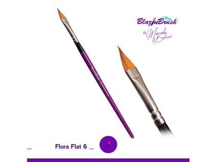 Plochý štetec kytičkovač Flora Flat 6 BLAZIN BRUSH na maľovanie na tvár