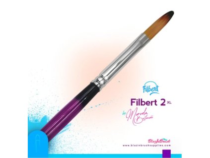Plochý štetec Filbert 2 XL BLAZIN BRUSH na maľovanie na tvár